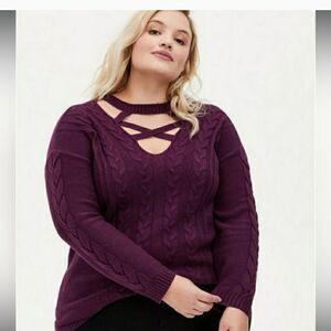 Torrid sweater with lattice detail size 2